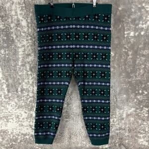 Torrid Plus Size 4X Ankle Geometric Leggings Green Stretch Casual